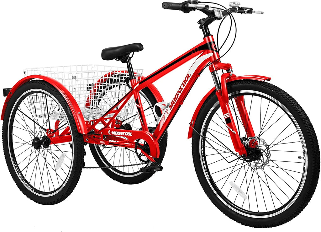 24/26/27.5 Inch 7 Speed Three Wheel Tricycle with Cargo Basket G9318