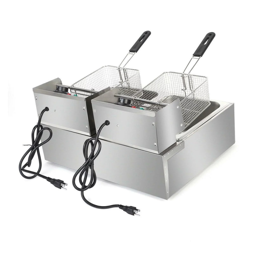 5000W 12L Stainless Steel Electric Deep Fryer with 2 Fry Baskets K7239