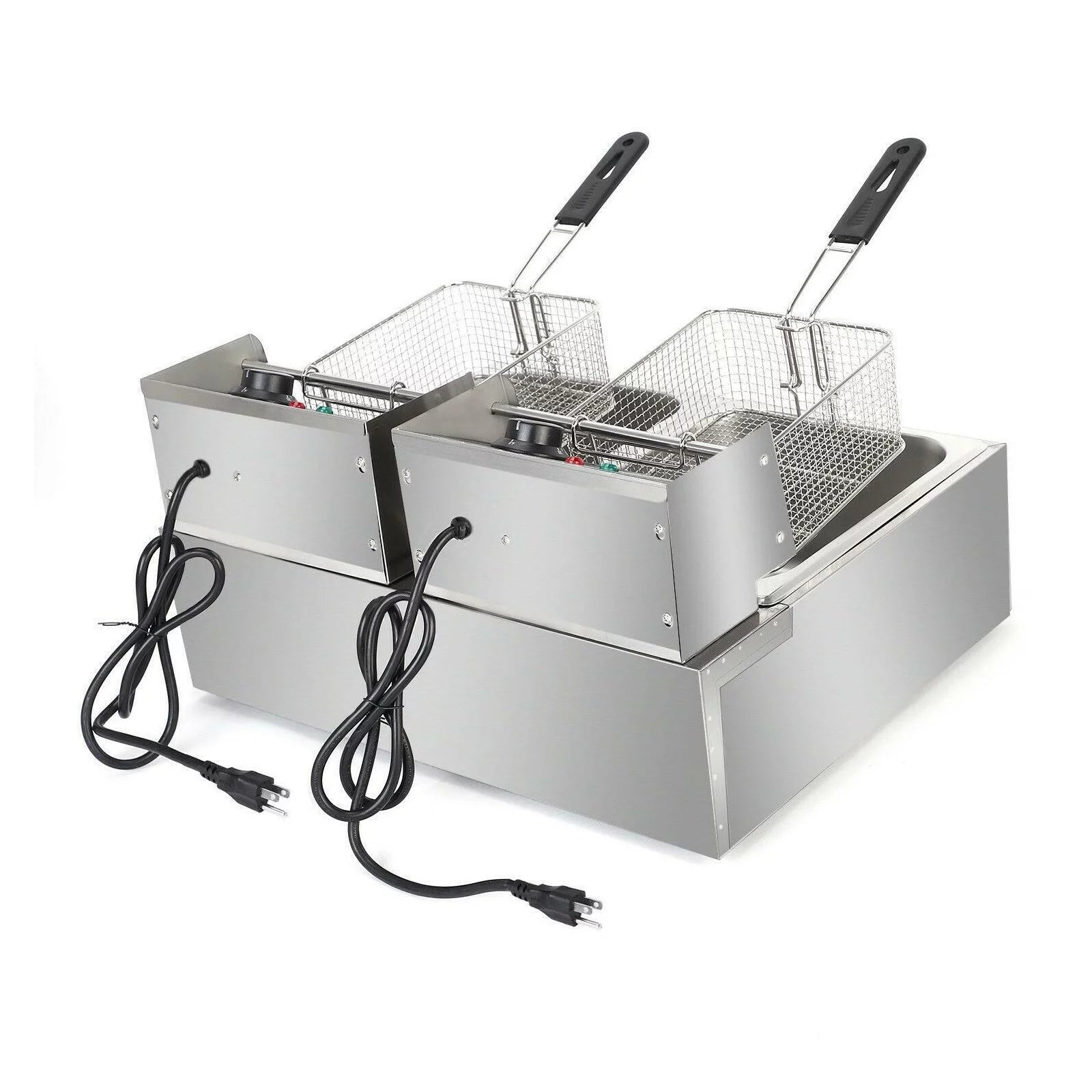 5000W 12L Stainless Steel Electric Deep Fryer with 2 Fry Baskets K7239