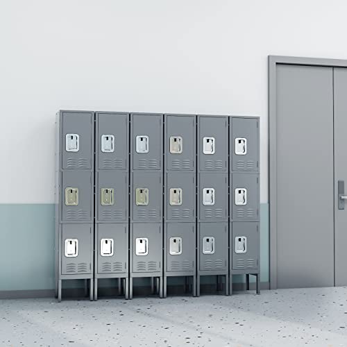 Black Gray 1 Door 71" Metal Locker Storage Cabinet Y151626