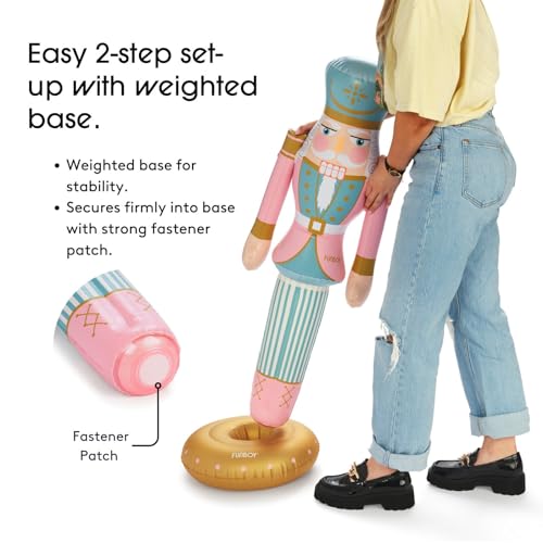 3.5 FT Giant Inflatable Pink Nutcracker Christmas Decor E17280