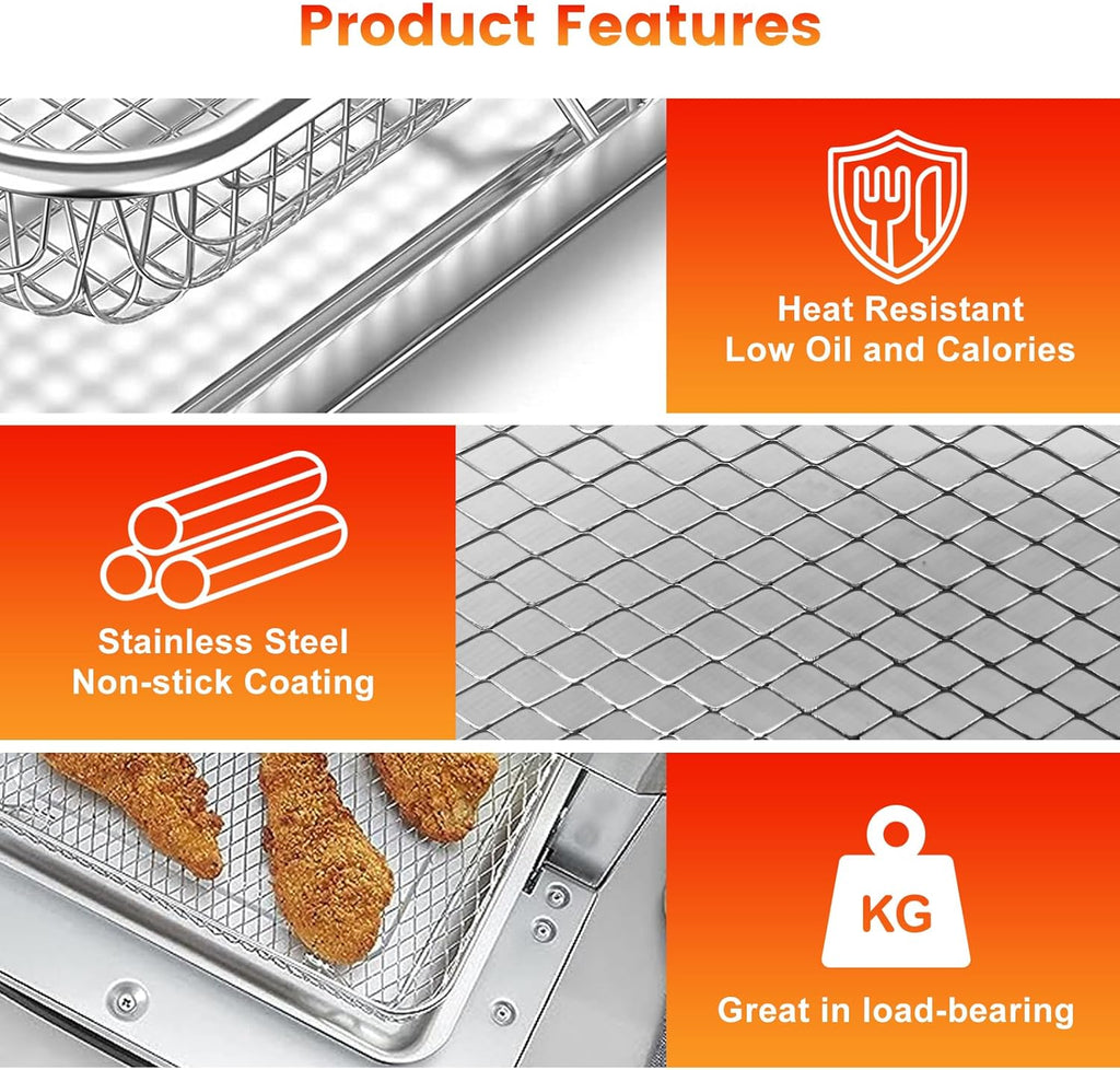 10.7 * 9.8'' Non-stick Stainless Steel Air Fryer Basket R9745