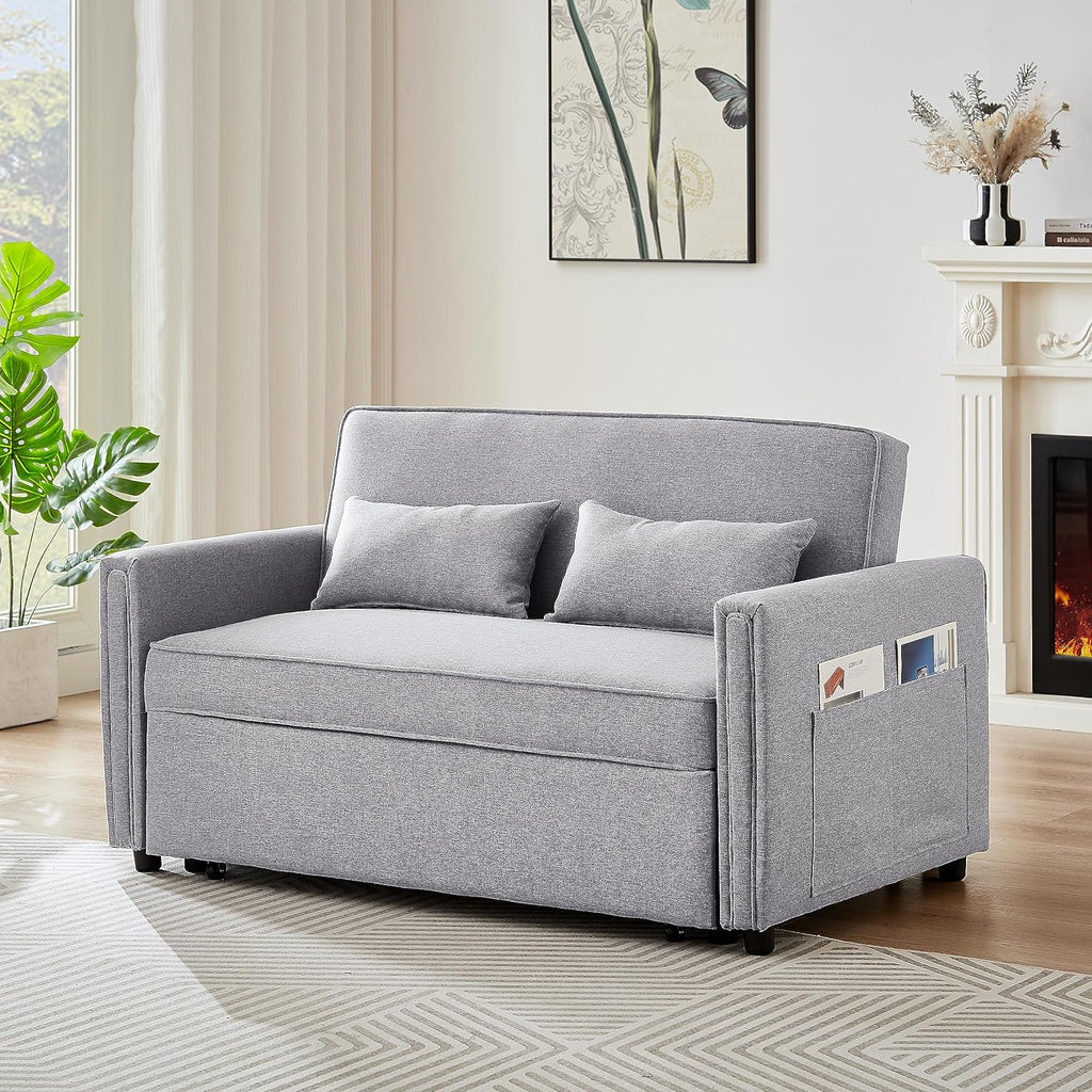 Small Sleeper Sofa Bed with 2 Lumbar Pillows B9905