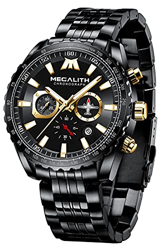 Mens Analog Quartz Chronograph Military Watch 46mm Stainless Steel X991100