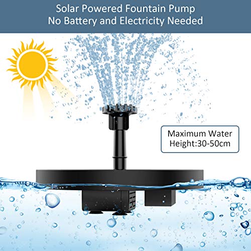 1.5W Solar Bird Bath Fountain Pump with 6 Nozzles X66986