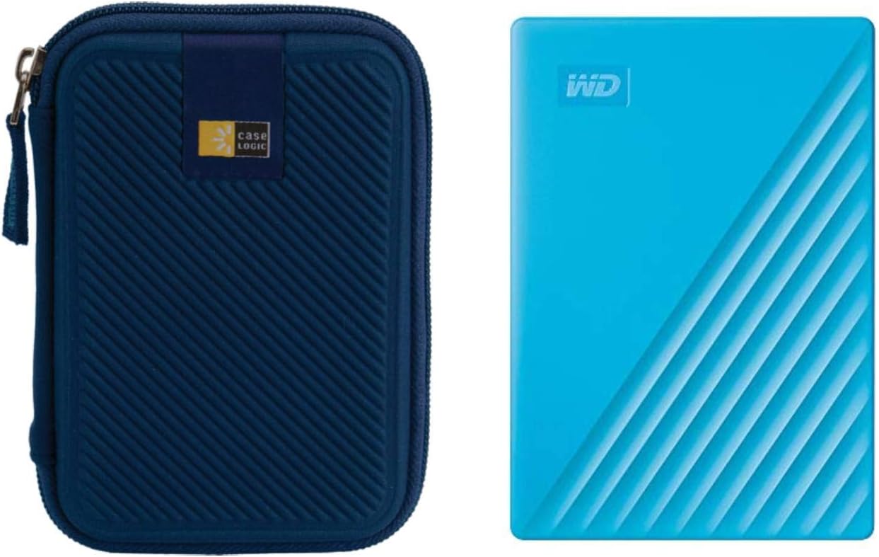 4TB Portable External Hard Drive (Sky Blue) with Hard Drive Case Z847