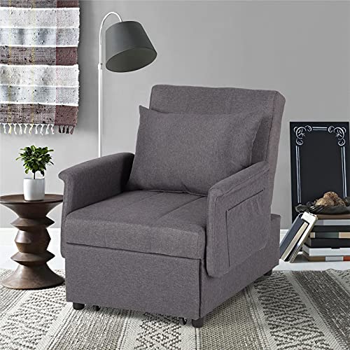 Black Sleeper Chair Bed Sofa with Pillow G111