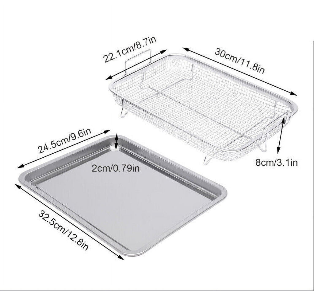 Stainless Steel Air Fryer Basket 2 Piece Set T141