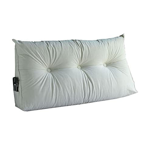 Gray Full Size Wedge Headboard Pillow with Removable Cover V3538