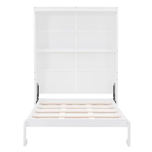 Queen Size Murphy Bed with Storage Shelves Z67263