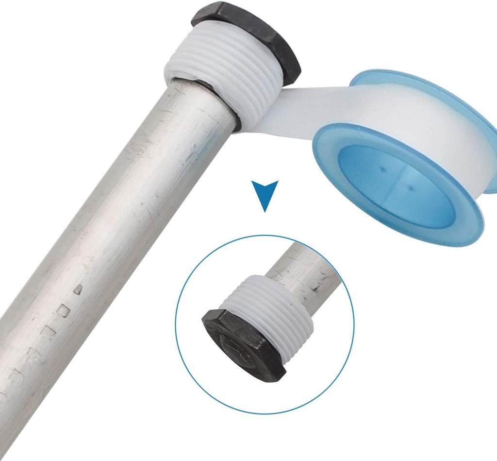 Magnesium Anode Rod with PTFE Thread Seal Tape, 9.25L x 3/4 NPT - 2 Pack Y824866