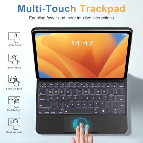 iPad Keyboard Case for iPad Air 13 Inch (M2) 2024, for iPad Pro 12.9 Inch (6th, 5th, 4th, 3rd Gen), with Multi-Touch Trackpad, Backlit Keys G842122