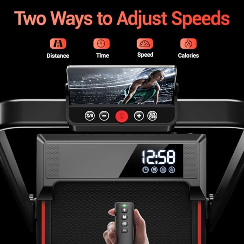 12% Incline Walking Pad Treadmill, 3-in-1 Folding Under Desk Treadmill, 2.5 HP Quiet Brushless, 300 LBS Capacity S165