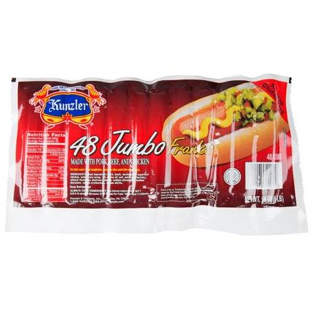 8/1 Jumbo Meat Franks - 96/Case N760
