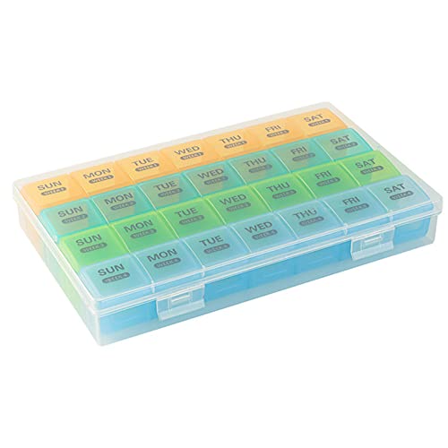 Monthly Pill Organizer 1 Time a Day with DustProof Case, Extra Large 4 Weeks Pill Box, 28 Days Pill Container, Weekly Vitamin Case, Daily Medicine Organizer O205