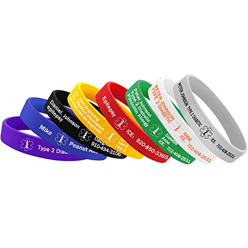 Waterproof Silicone Medical ID Bracelet A944