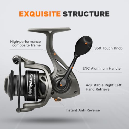 Taupe Spinning Reel, 9+1 Ball Bearings, 22lbs Max Drag, 5.2:1 Gear Ratio D1782