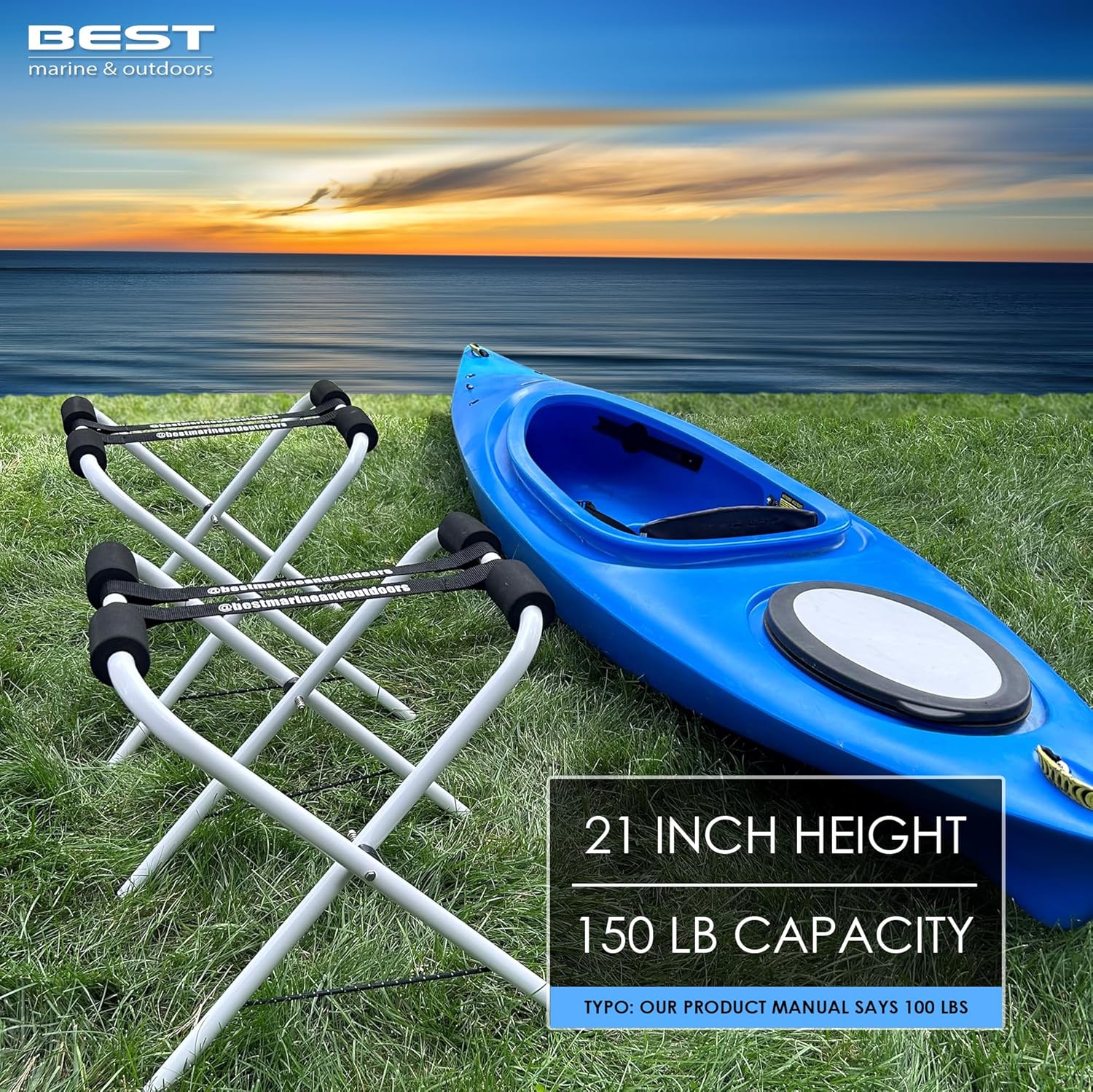 21 Inch Tall Freestanding Kayak Storage Rack E931784