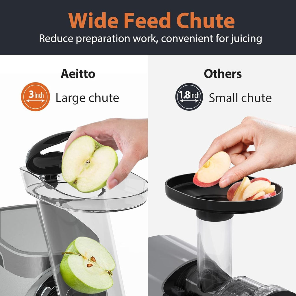 Cold Press Juicer with 3 Inch Wide Chute E522