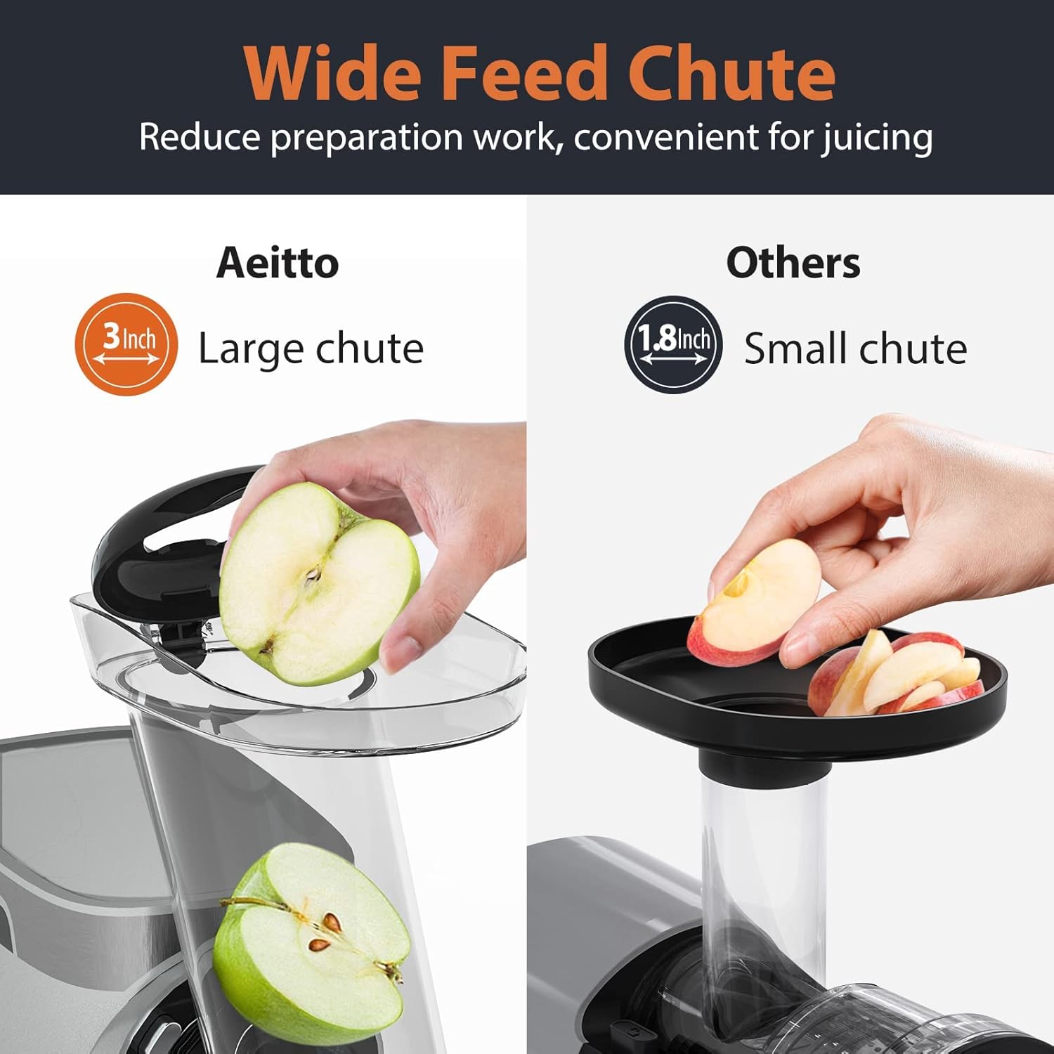 Cold Press Juicer with 3 Inch Wide Chute E522