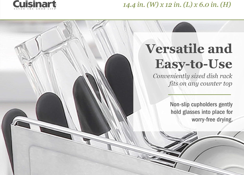 Stainless Steel Dish Drying Rack with Utensil Caddy and Draining Board Y6736