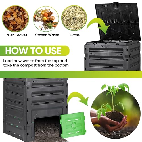 120 Gallon Black BPA Free Compost Bin A391665