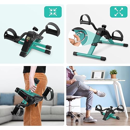 Folding Pedal Exerciser Under Desk Bike Pedal Exerciser with LCD Monitor R7117