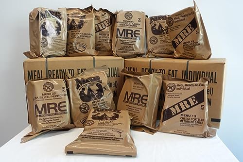 4 Pack US MRE Meals Ready to Eat with Heater Packs M401