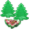 2 Pcs Christmas Tree Shaped Plastic Green Serving Tray G169
