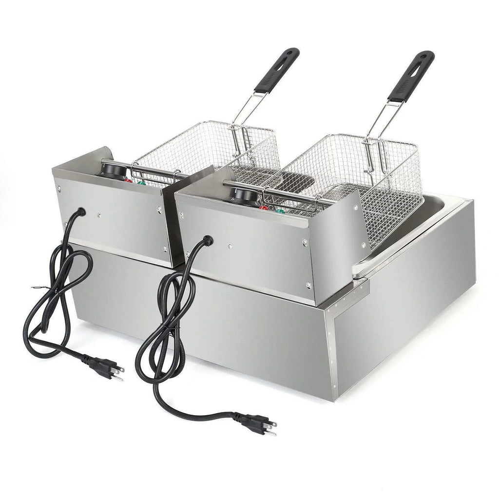 5000W 12L Stainless Steel Electric Deep Fryer with 2 Fry Baskets K7239