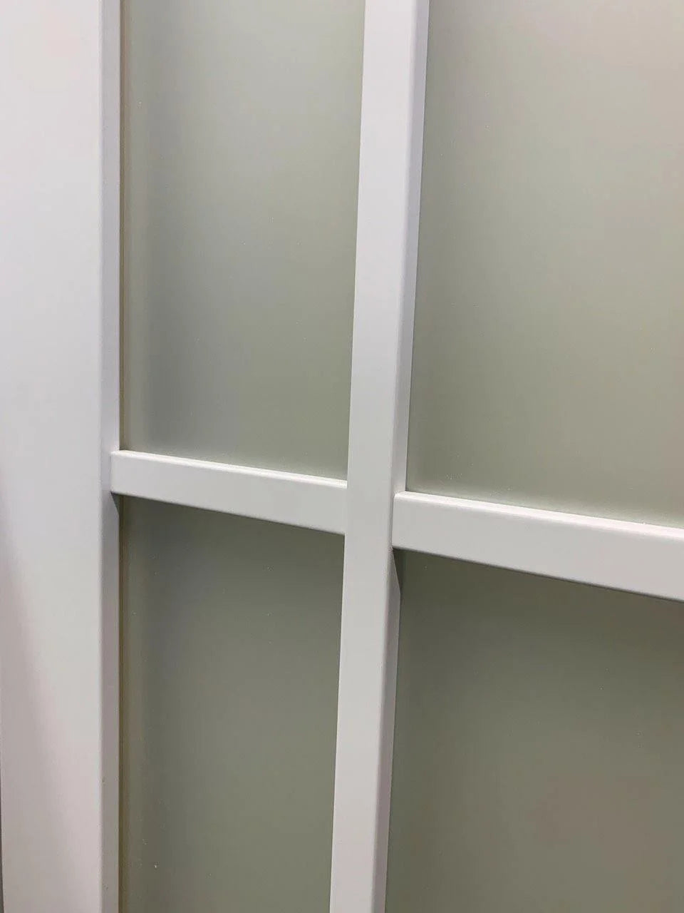 Solid French Double Doors 48 x 80 inches Frosted Glass 12 Lites L771