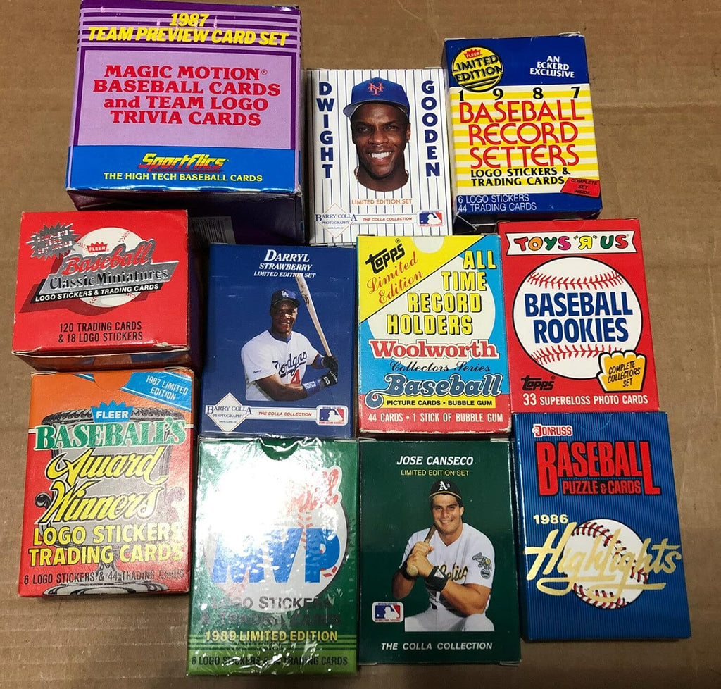 100 Vintage MLB Baseball Cards in Factory Unopened Wax Packs and Box Sets C369555