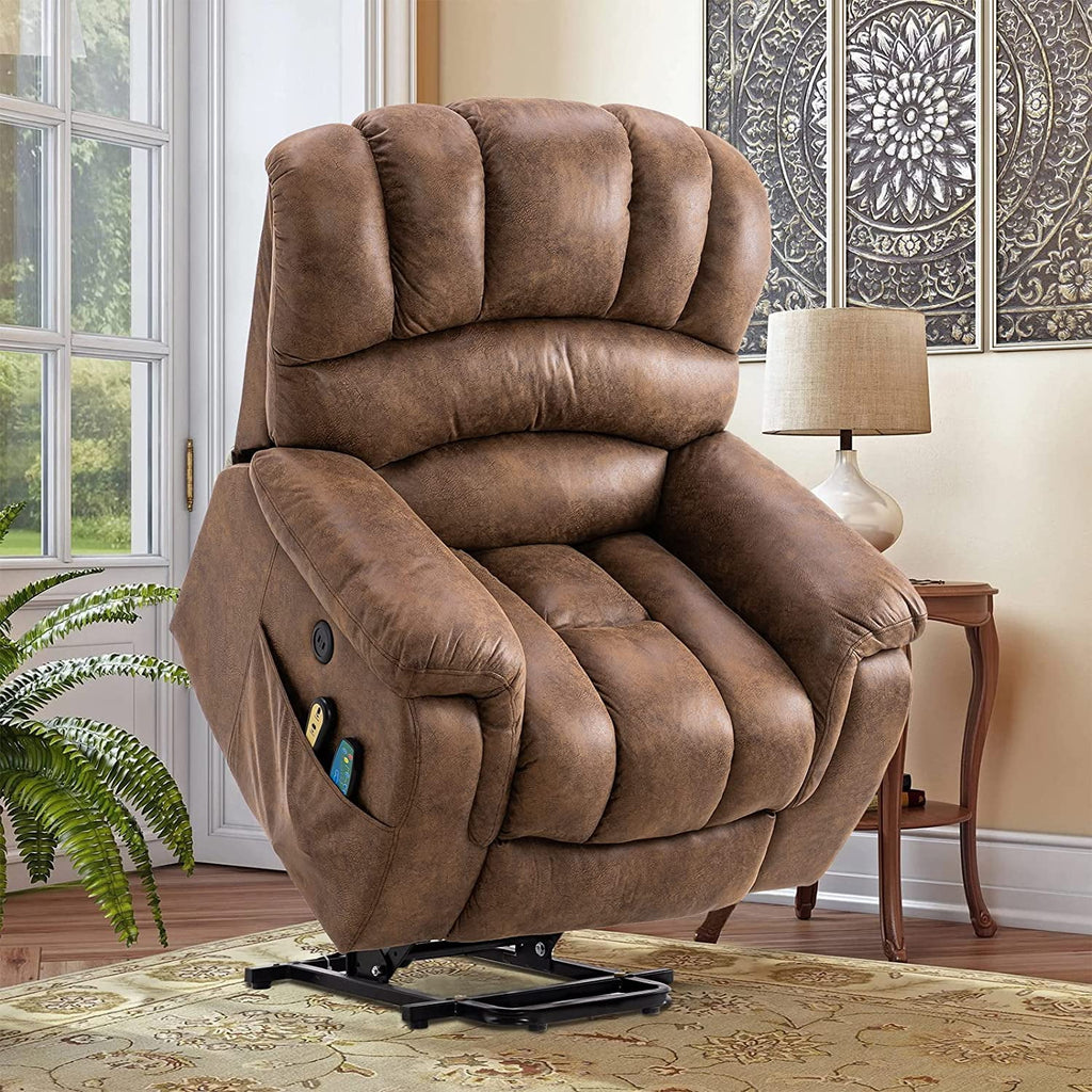 Large Power Lift Recliner Chair with Massage and Heat, Extra Wide Oversized Electric Recliner Y810600