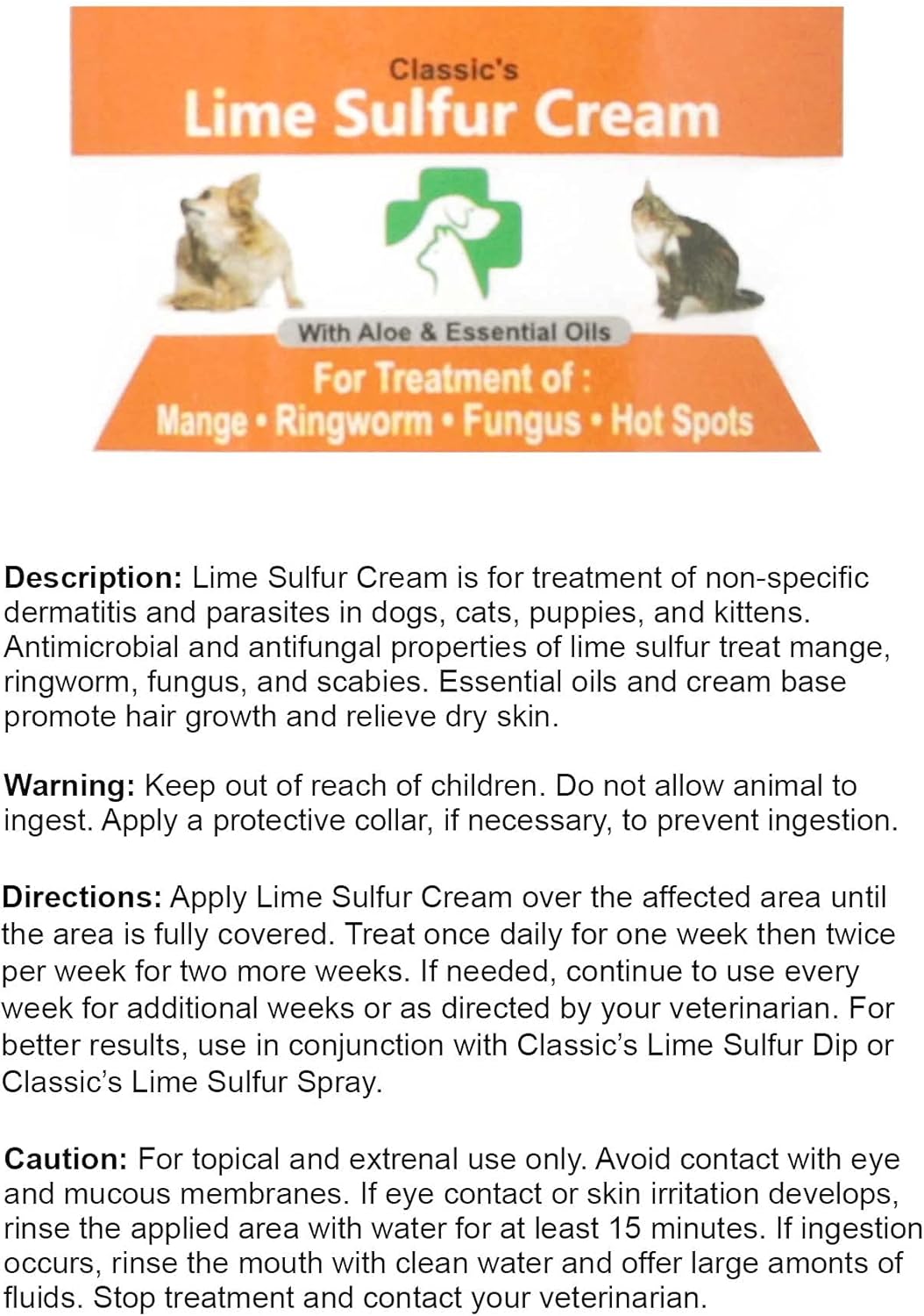 Lime Sulfur Dip Pet Skin Ointment (2 oz x 2 Jars) I344