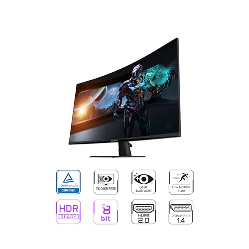 31.5" 165Hz 1440P Curved Gaming Monitor, VA 1500R Display, Black H725858