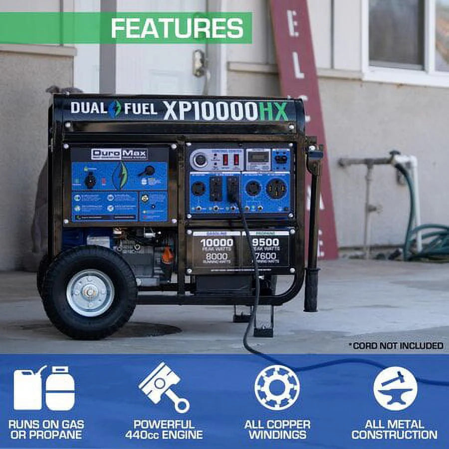 10,000 Watt Dual Fuel Portable Generator Z3376