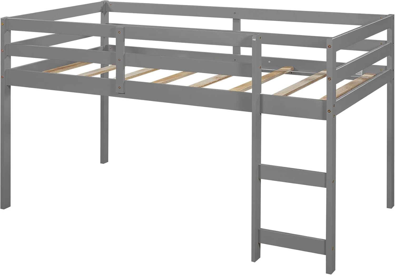 Gray Twin Low Loft Bed with Desk E145973