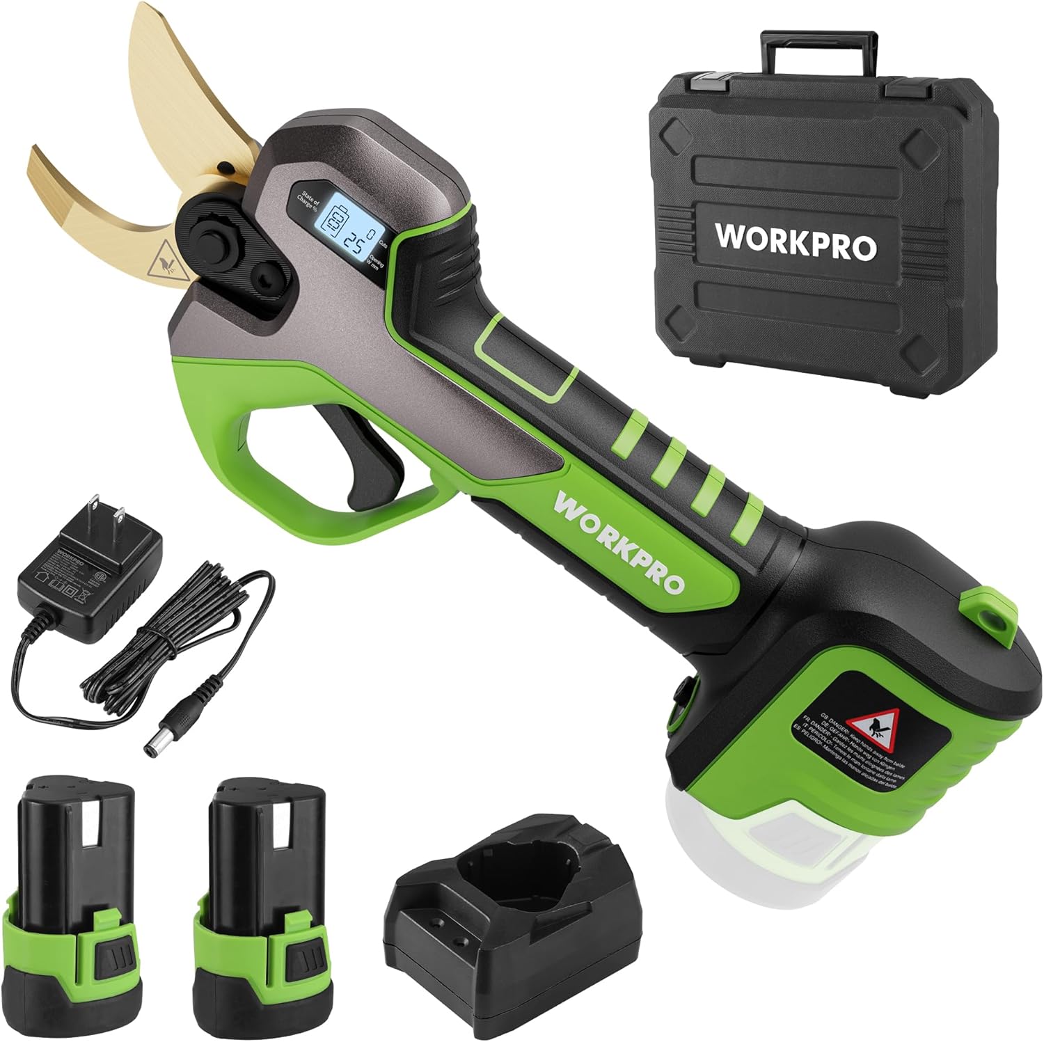 12V Electric Pruning Shears with 2 Pack Rechargeable Battery and Fast Charger P86280