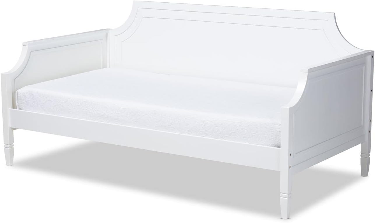 White Wood Twin Size Daybed O371