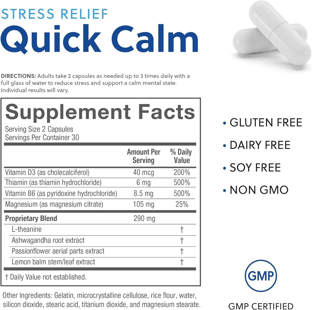 60 Capsules Mood Support Supplement with Ashwagandha, L-Theanine, and Passionflower S6383
