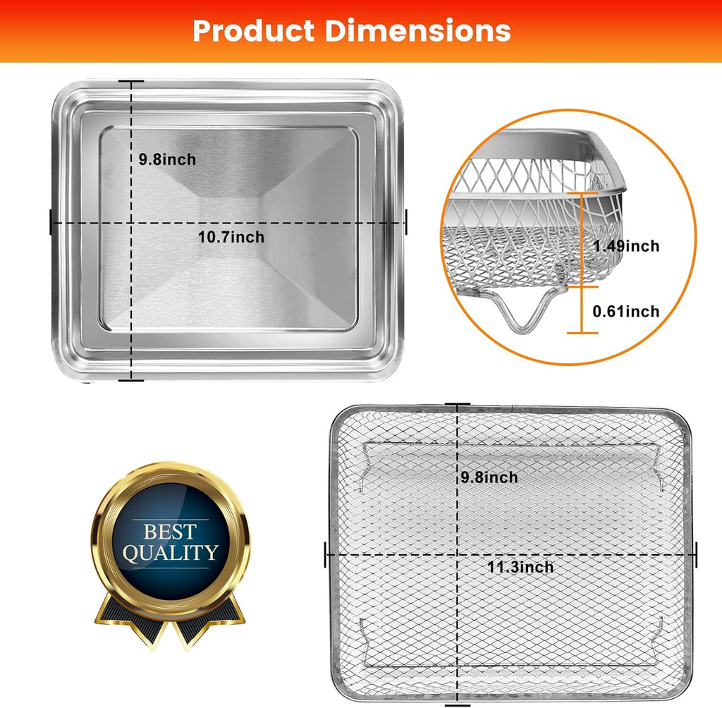 10.7 * 9.8'' Non-stick Stainless Steel Air Fryer Basket R9745