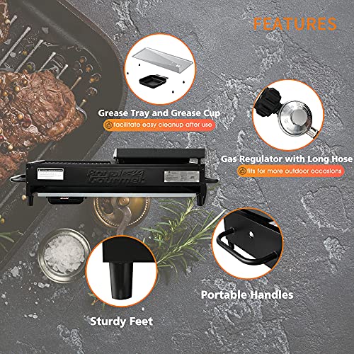 4-Burner Portable Propane Gas Grill and Griddle Combo, Black O882