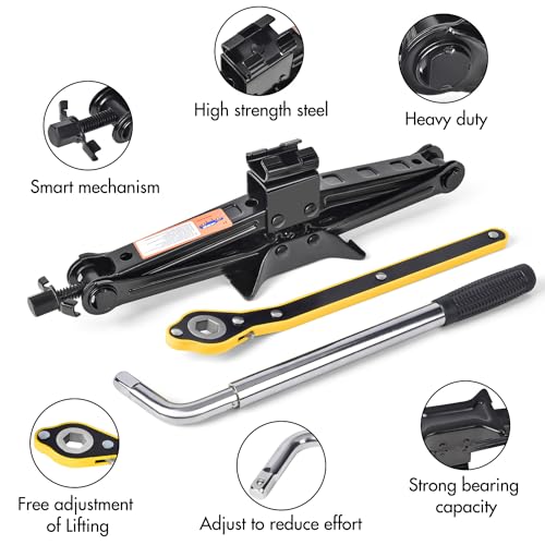 2 Ton Scissor Car Jack Kit with Lug Wrench I942471