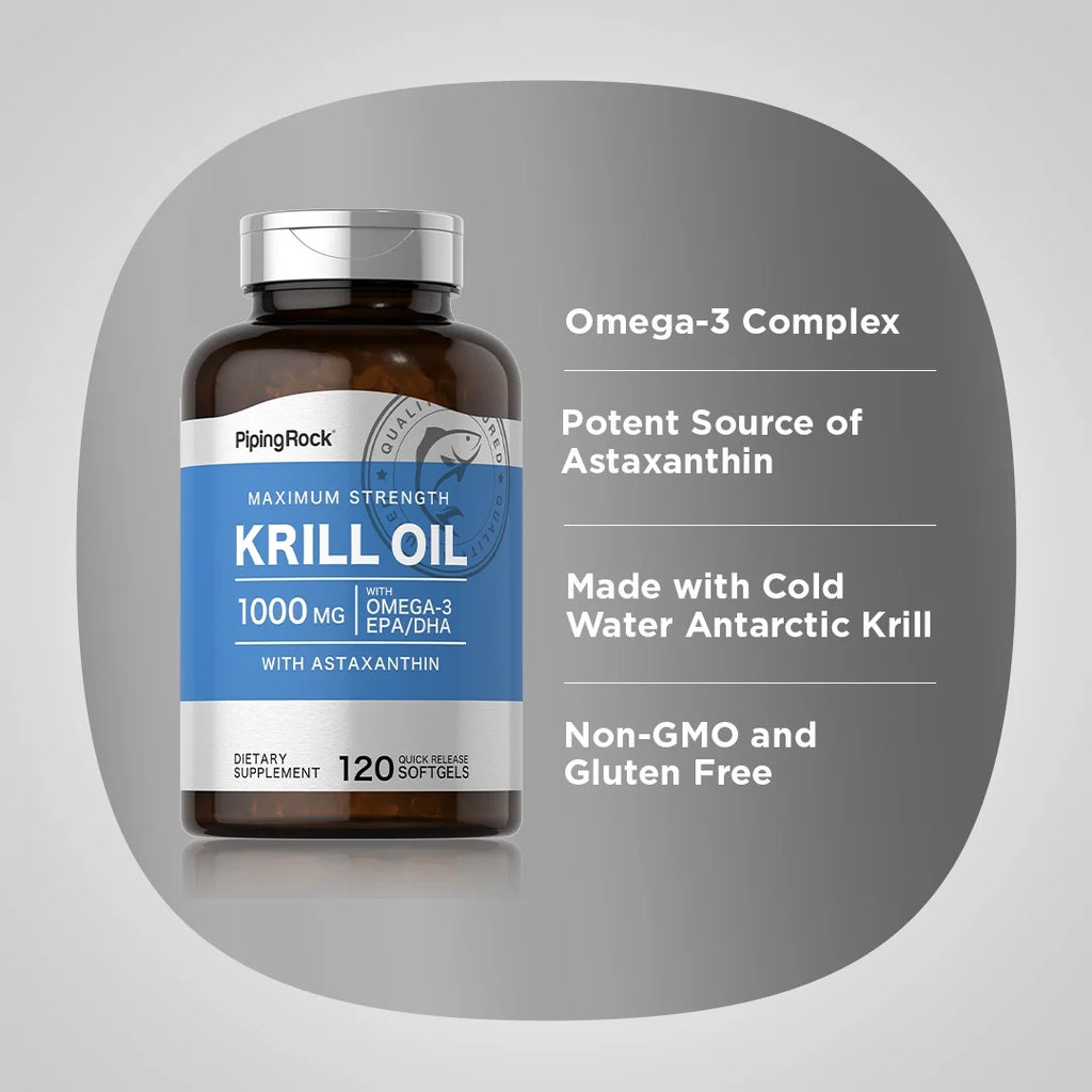 Krill Oil 1000mg 120 Softgels with Astaxanthin I941