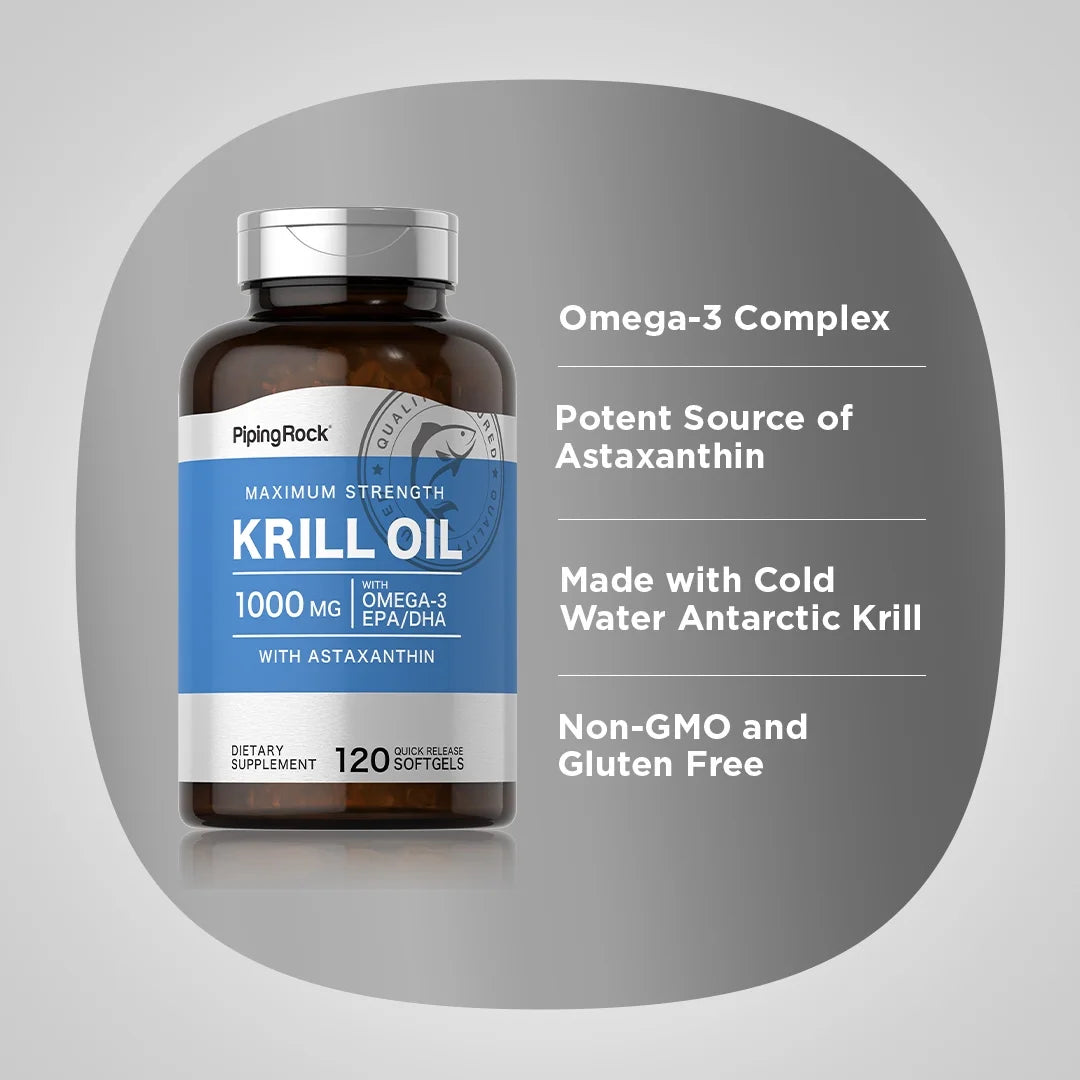 Krill Oil 1000mg 120 Softgels with Astaxanthin I941