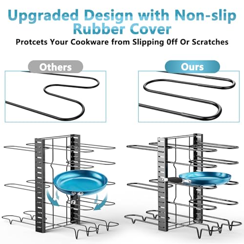 8-Tier Heavy Duty Pots and Pans Organizer Rack A20026