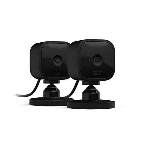 Compact indoor plug-in smart security camera, 1080p HD video, night vision, motion detection, two-way audio, 2 cameras (White) E959