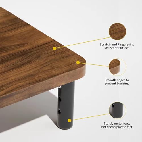 Black Wooden Monitor Stand Riser with Drawer E943