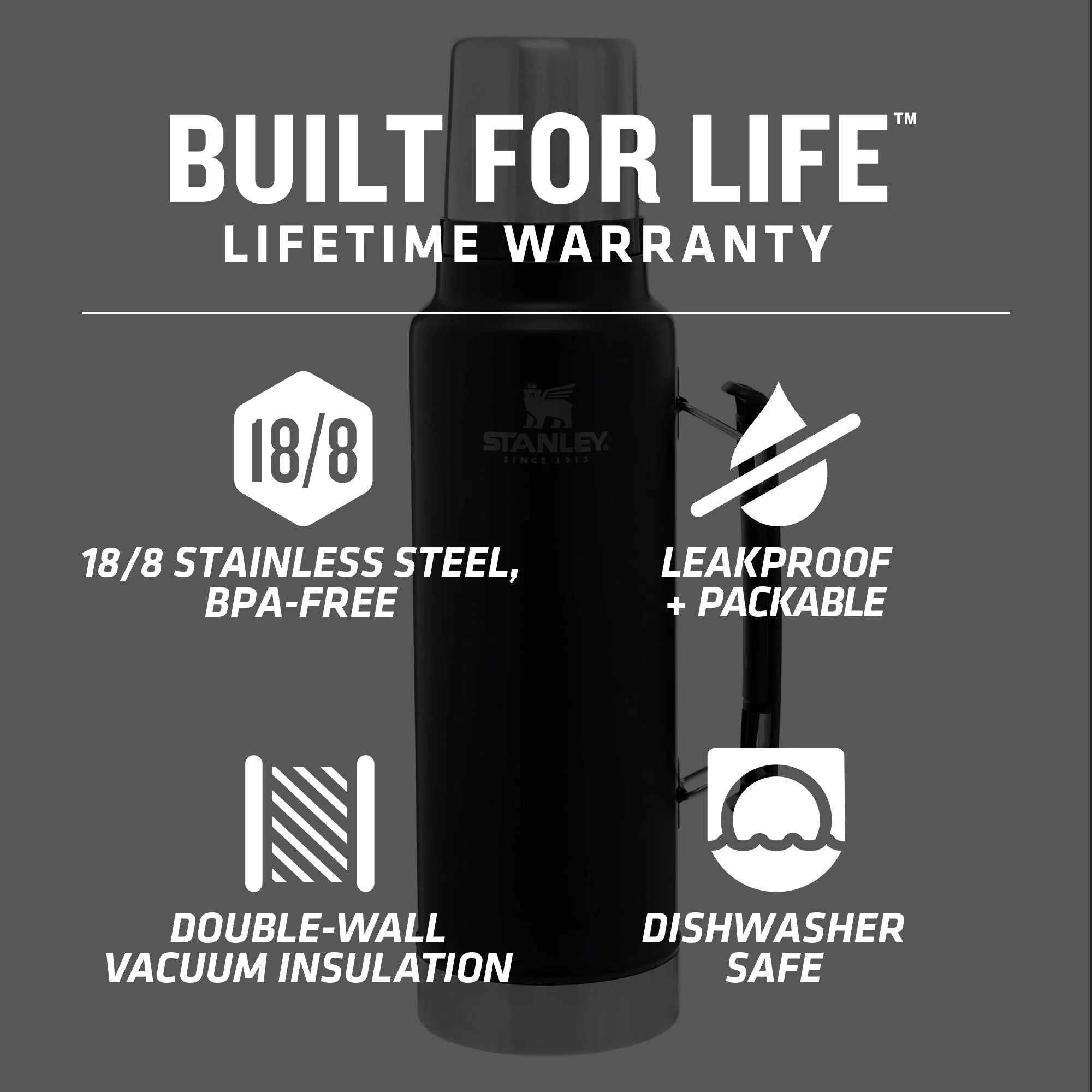 Classic Stainless Steel Vacuum Insulated Thermos Bottle, 1.5 qt C4758