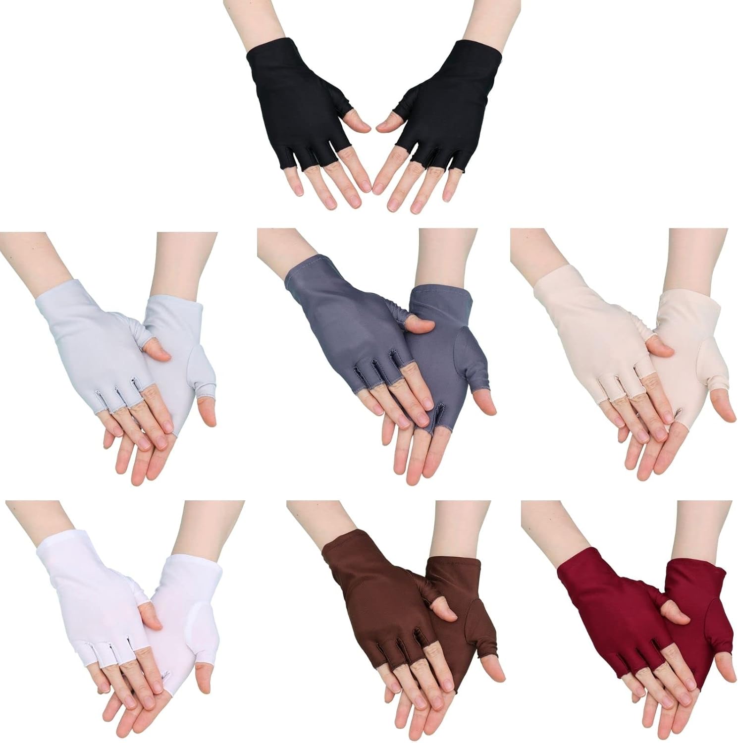 7 Pairs Summer Fingerless Gloves Y822191